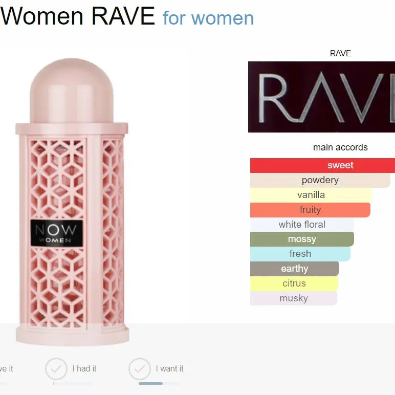 Lattafa Rave NOW Women EDP - 100ml (3.4oz) long lasting Women’s Vanilla and Floral Perfume Scent Scented